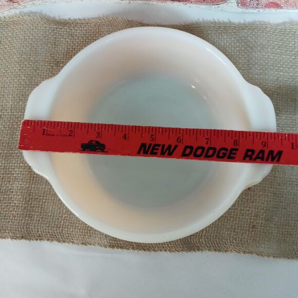 Anchor Hocking Fire King Casserole Baking Dish Milk Glass Vintage Peach Luster - Picture 7 of 11